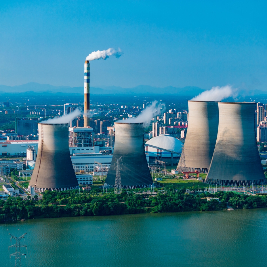 Aerial view on power plant