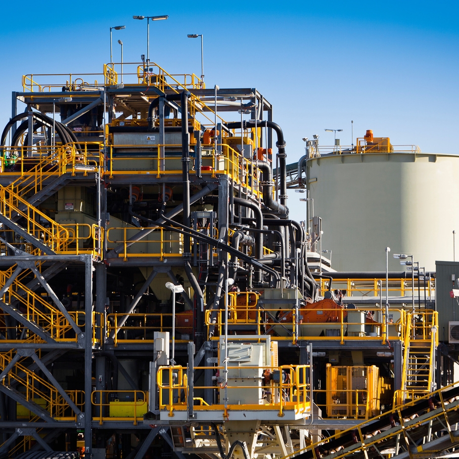 Processing plant at a lithium mine in Australia