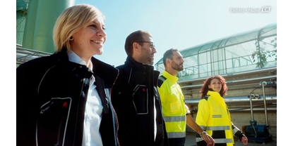 Team walking the Acqua & Sole plant in Vellezzo Bellini, Italy