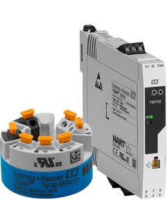 iTEMP TMT82 HART® 7 temperature transmitter in DIN rail and terminal head form