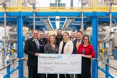 Center Grove Education Foundation and Endress+Hauser, Big Check Photo, STEM Grant Center Grove Education Foundation Big Check Photo