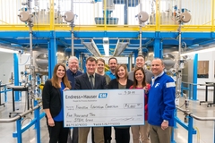 Franklin Education Connection and Endress+Hauser, Big Check Photo, STEM Grant Franklin Education Connection Big Check Photo