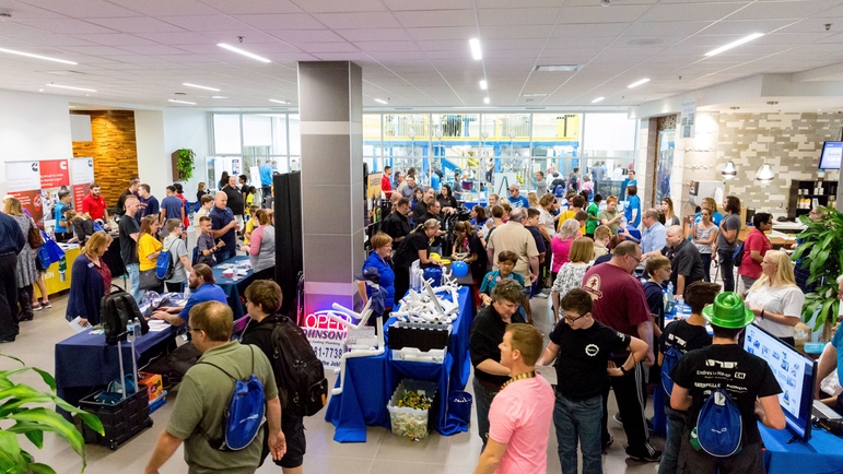 Students and educators gather in the marketplace at the Community Career+Education Forum