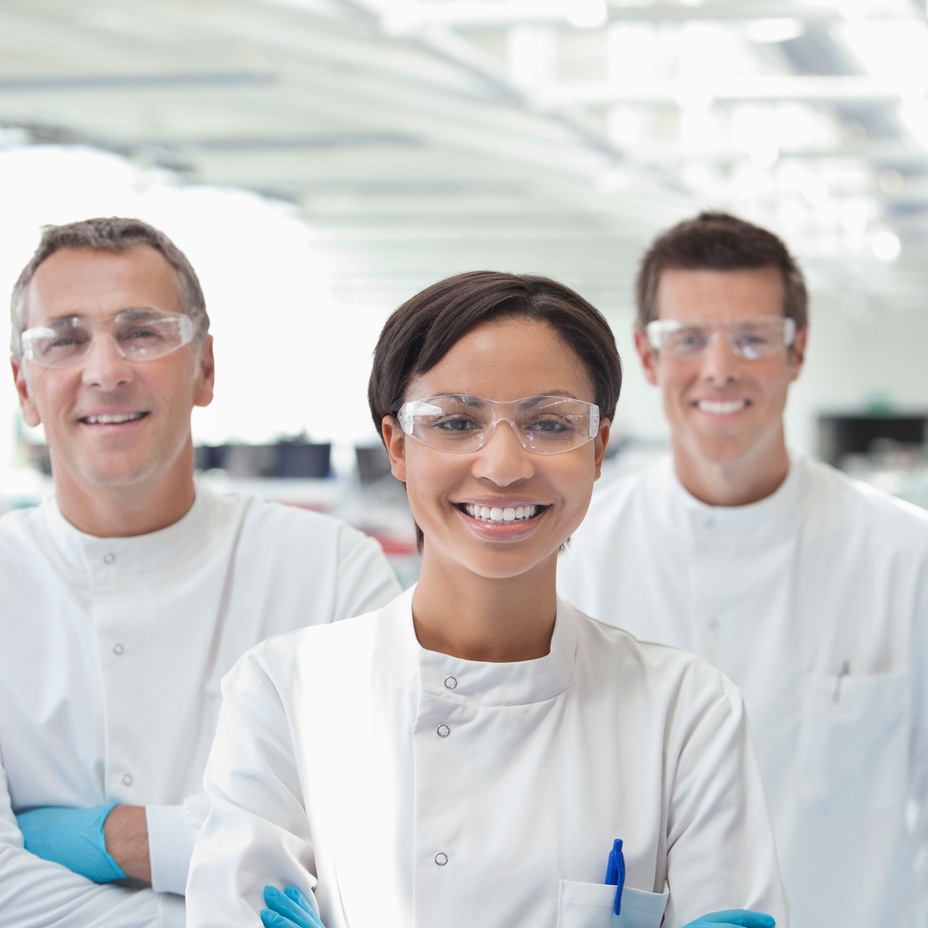 Scientists smiling