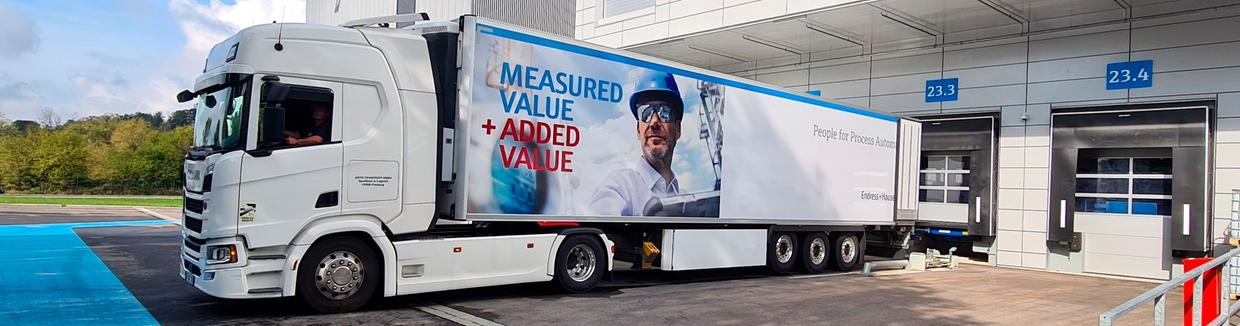 Endress+Hauser truck delivering measurement instrumentation.